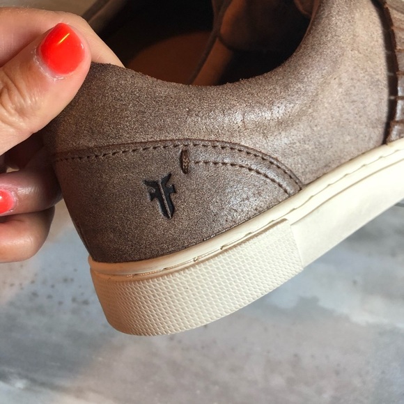 Frye Ivy Gore Chocolate Brown leather Slip On Sneaker shoe size 8 - Picture 7 of 9